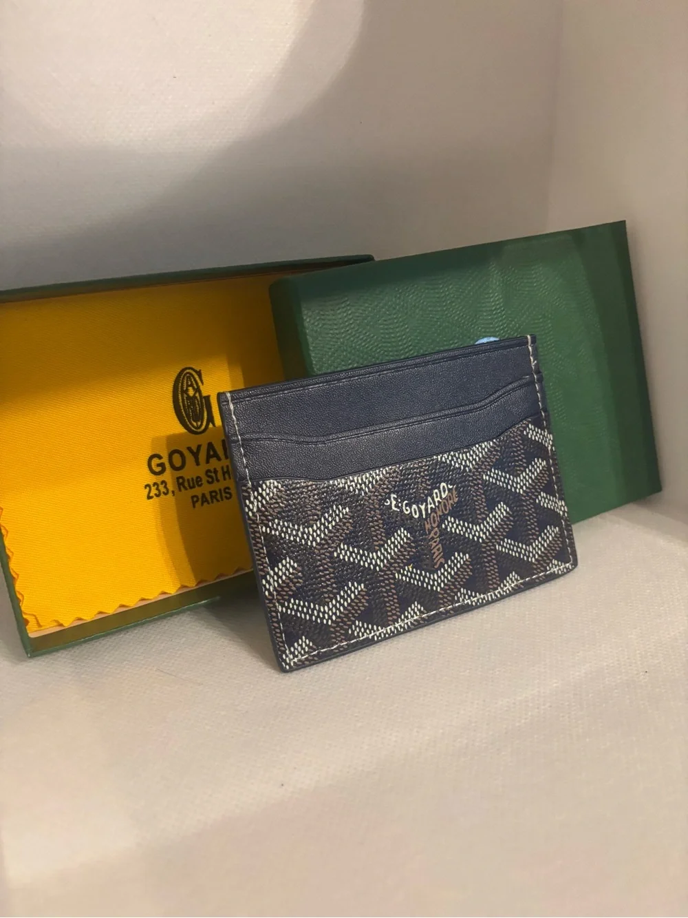 Chevron Patterned Royal Blue Card Holder